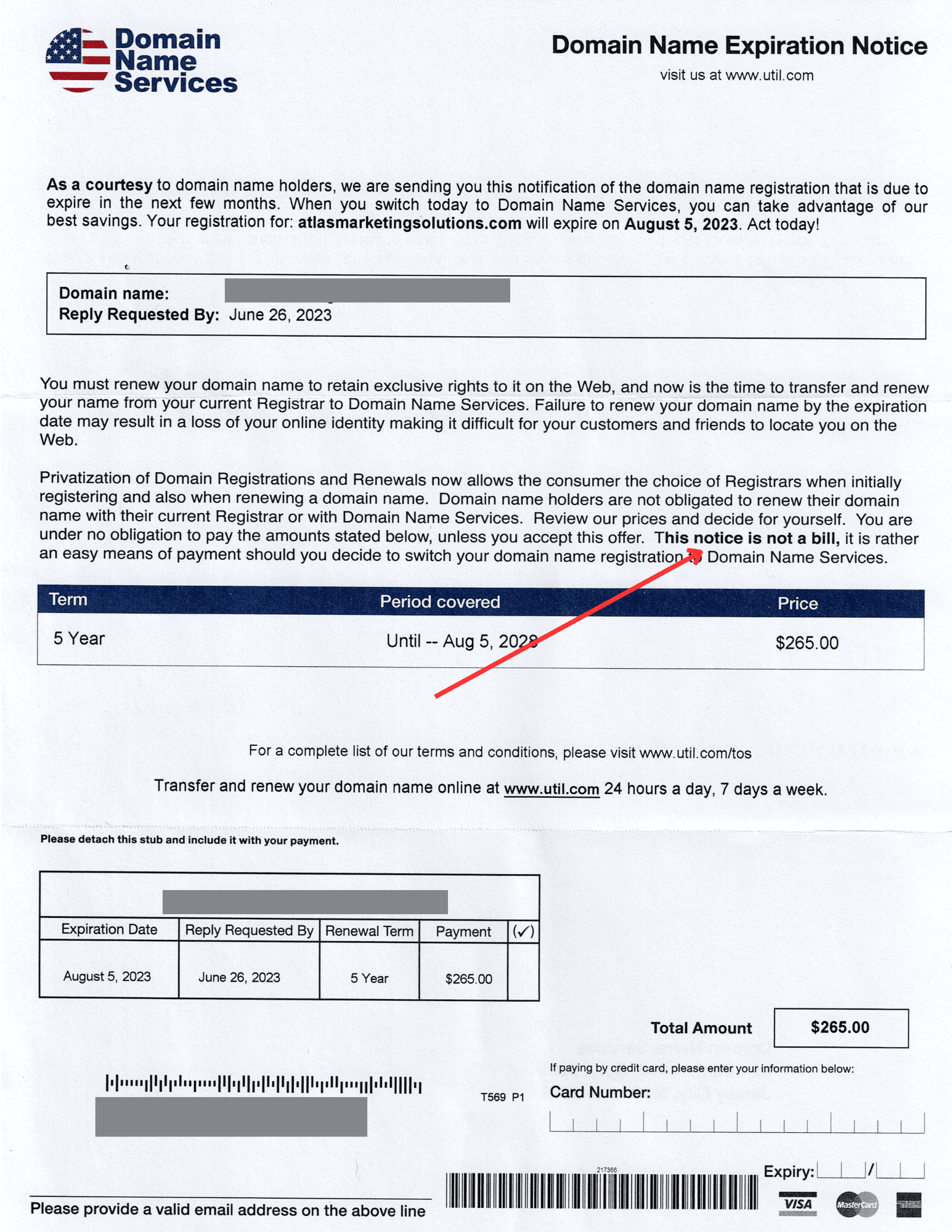 Domain Name Services scam